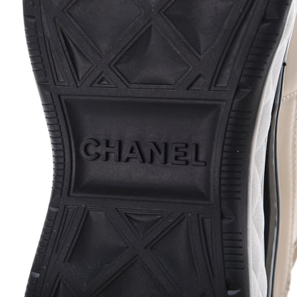 Chanel Fabric Calfskin Suede CC Sneakers 41 Beige 8 of 10