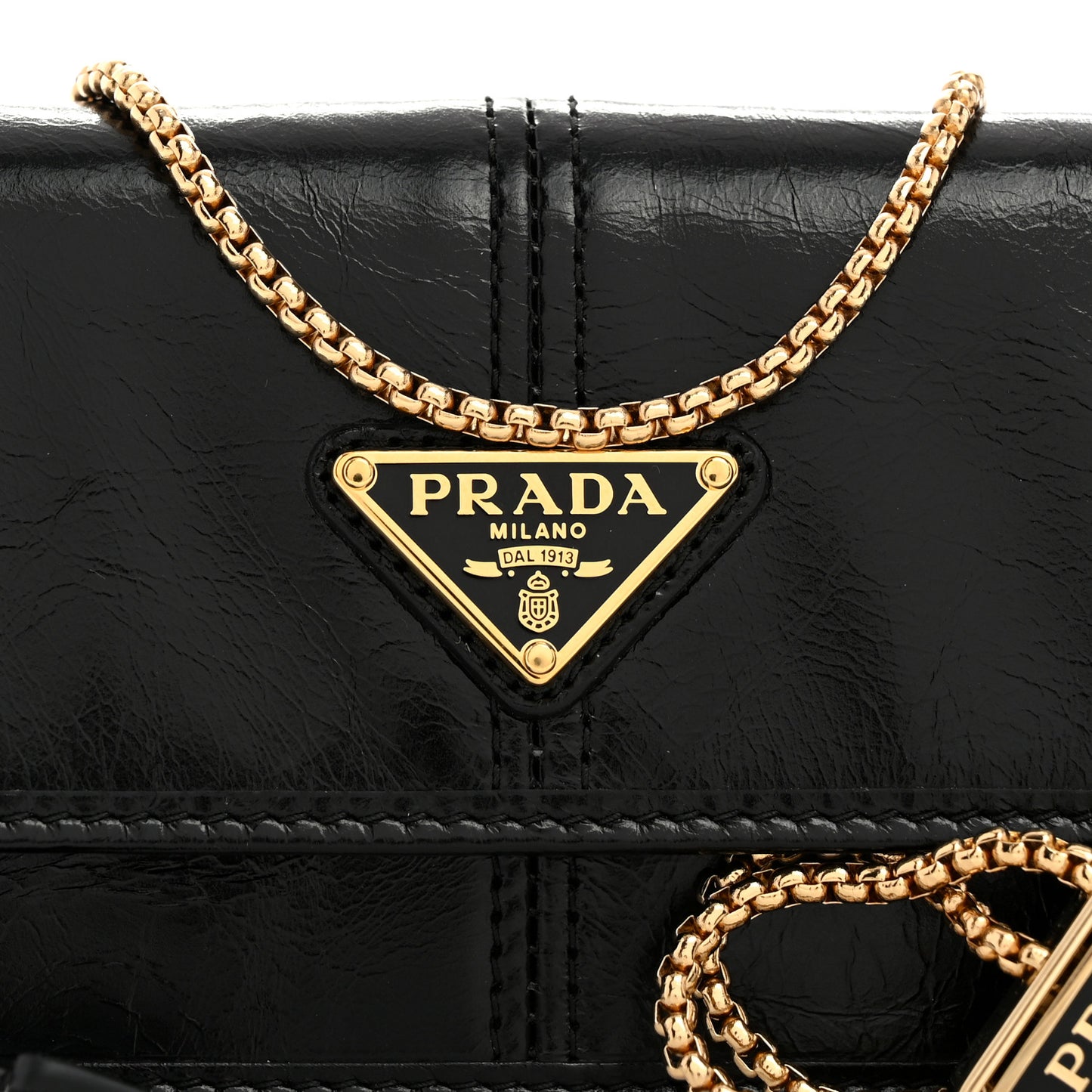 Soft Lux Card Holder With Chain Black