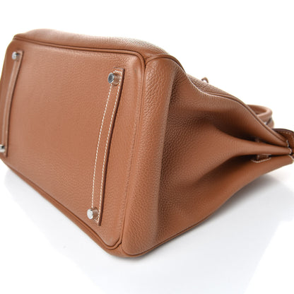 Hermes Taurillon Clemence Birkin 35 Gold 27 of 34