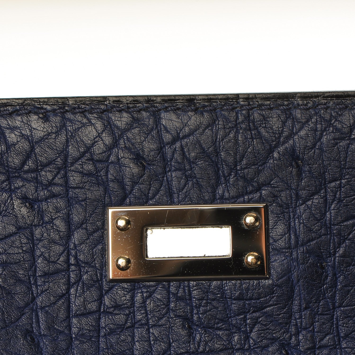 Hermes Ostrich Kelly Pochette Bleu Saphir 13 of 18