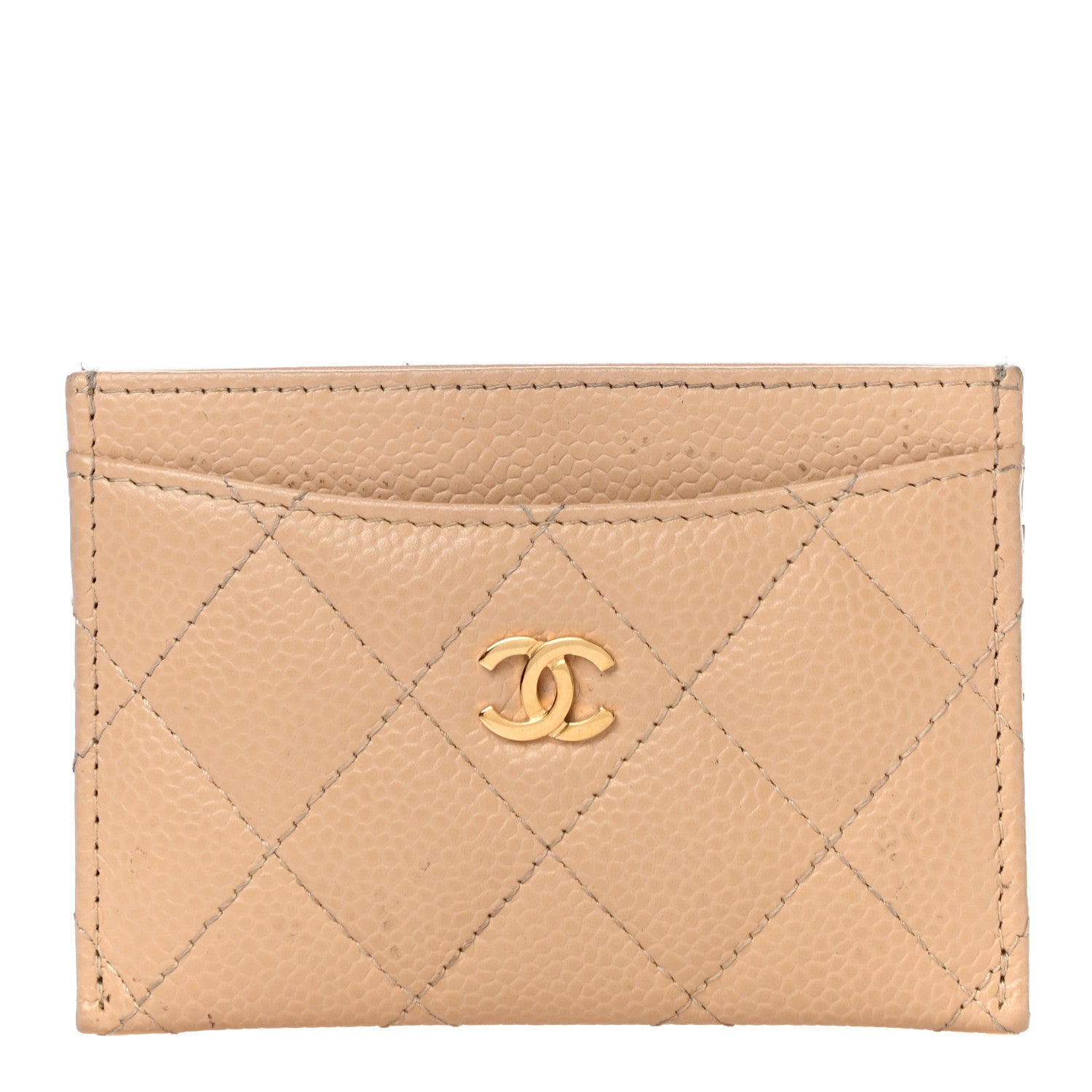 Chanel Caviar Quilted Card Holder Beige 1 of 18