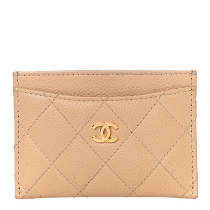 Chanel Caviar Quilted Card Holder Beige 1 of 18