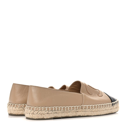 Chanel Lambskin CC Espadrilles 39 Beige Black 4 of 16