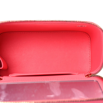 Chanel Lambskin Enamel Quilted Roller Skate Small Vanity Case With Chain Pink 5 of 14
