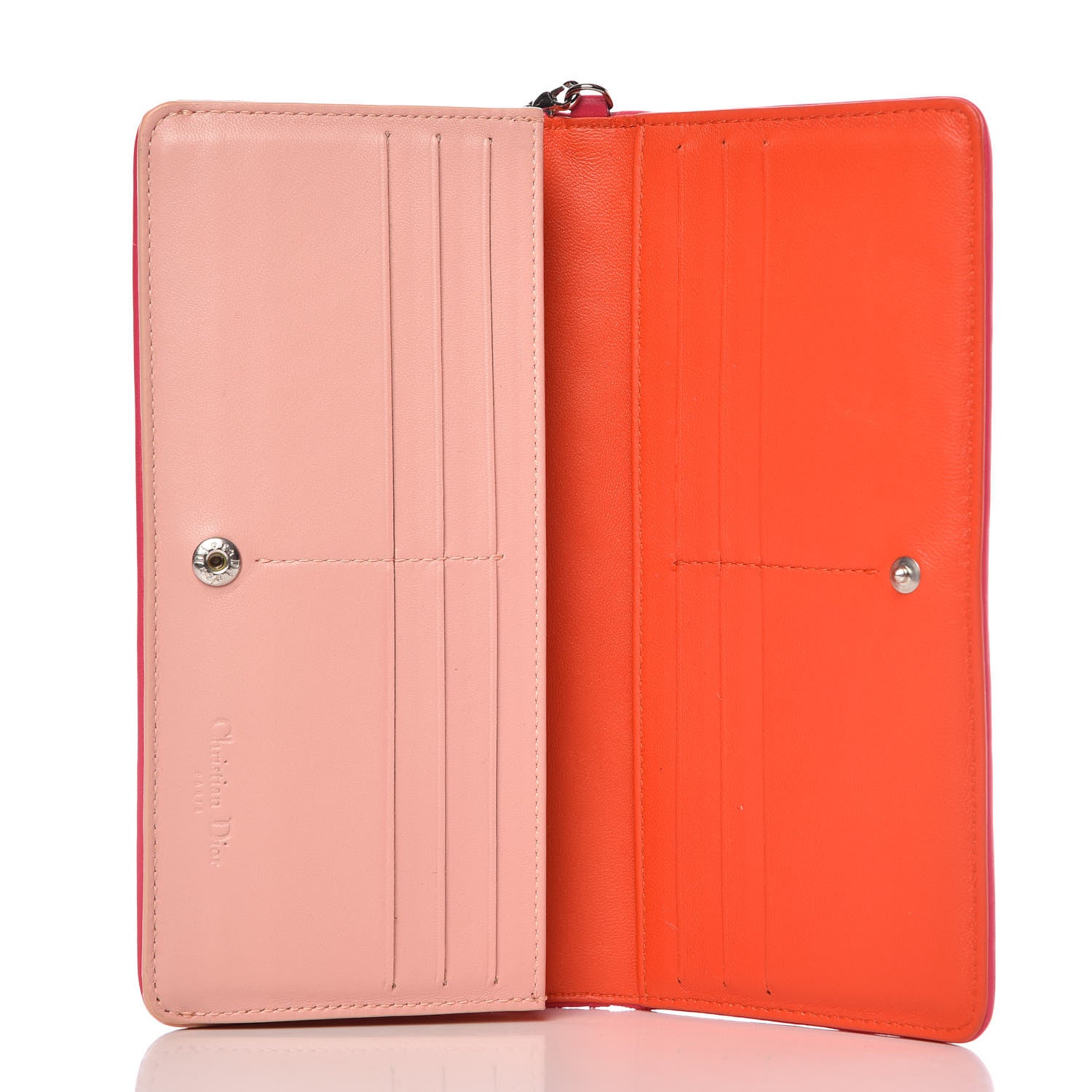 Christian Dior Lambskin Cannage Rendezvous Wallet Fuchsia 5 of 7