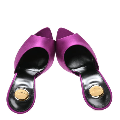 Saint Laurent Satin Goldie Mule Sandal 39 Cyclamen 2 of 10