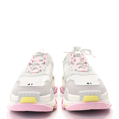 Balenciaga Fabric Mesh Multicolor Womens Triple S Sneakers 41 Yellow Pink Grey White 2 of 10