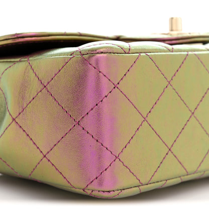 Chanel Iridescent Lambskin Quilted Mini Rectangular Flap Purple 9 of 11