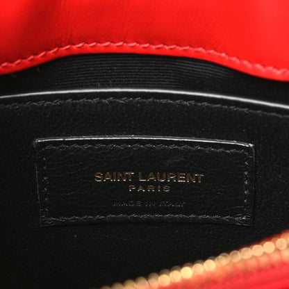 Saint Laurent SAINT LAURENT Calfskin Y Quilted Monogram Loulou Chain Satchel Red 6 of 9