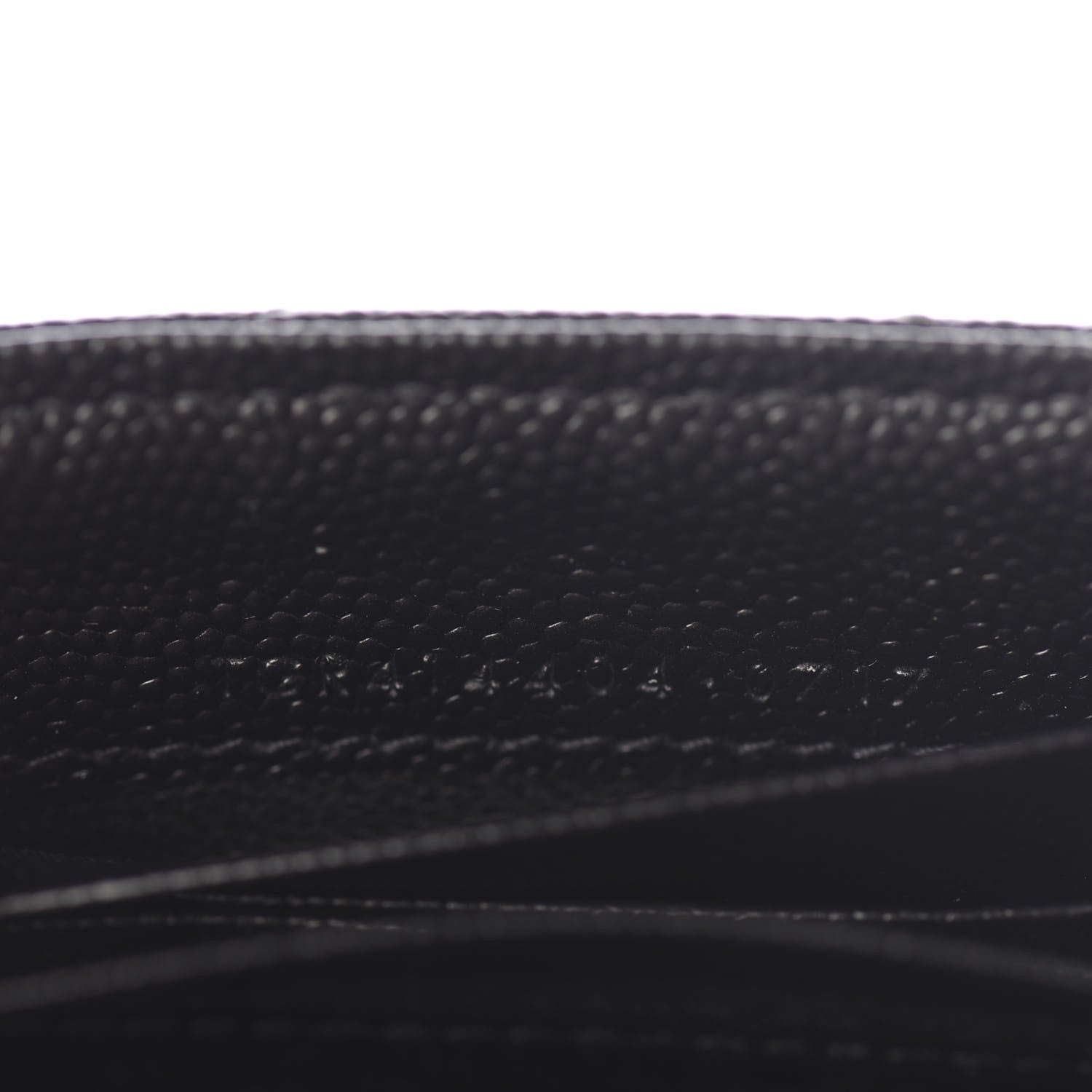 Saint Laurent Grain De Poudre Matelasse Chevron Small Monogram Envelope Wallet Black 6 of 7