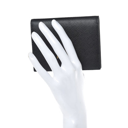 Prada Saffiano Multicolor Compact Wallet Black Soleil 2 of 7