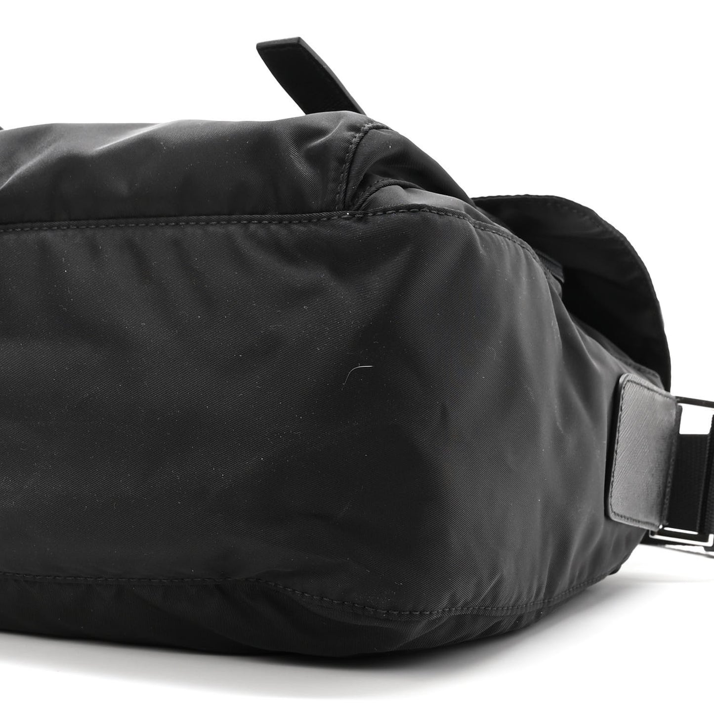 Tessuto Nylon Saffiano Vela Messenger Bag Black