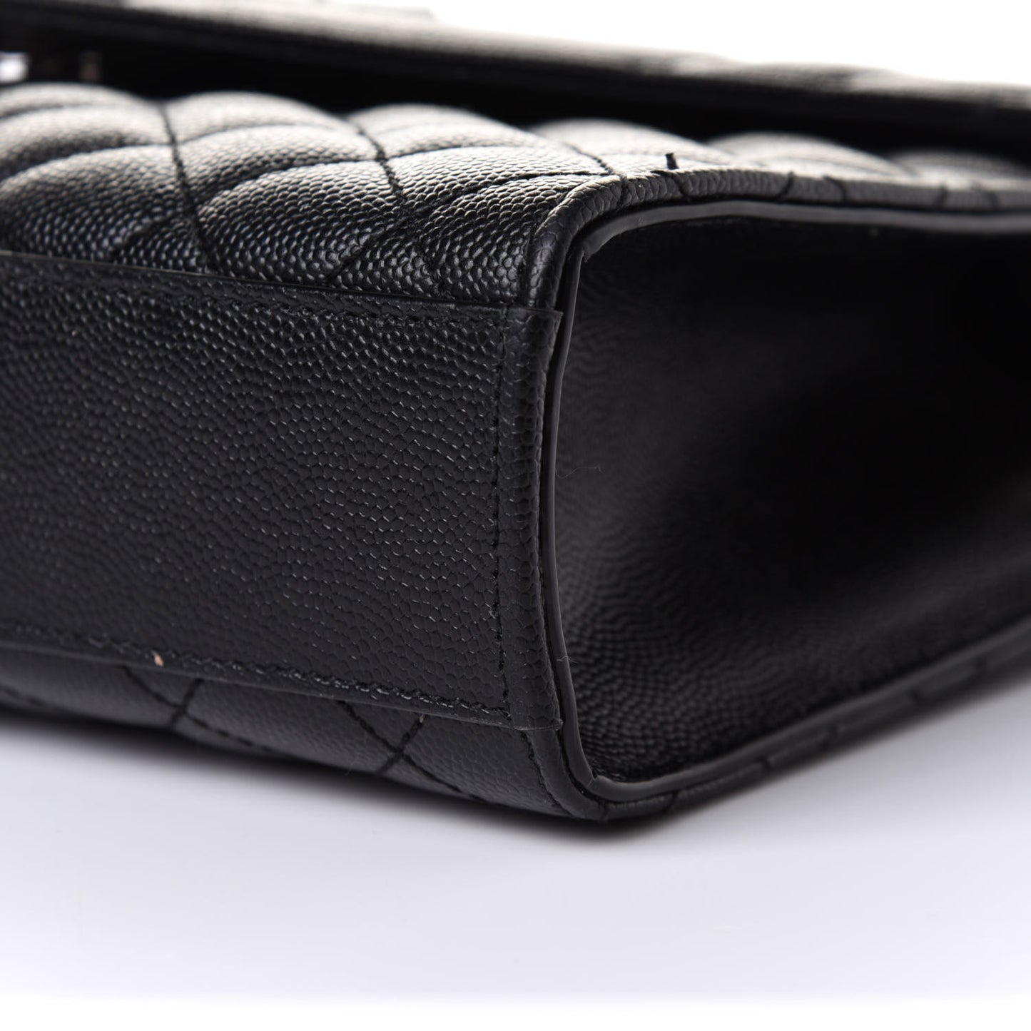 Grain De Poudre Textured Mixed Matelasse Triquilt Medium Monogram Satchel Black