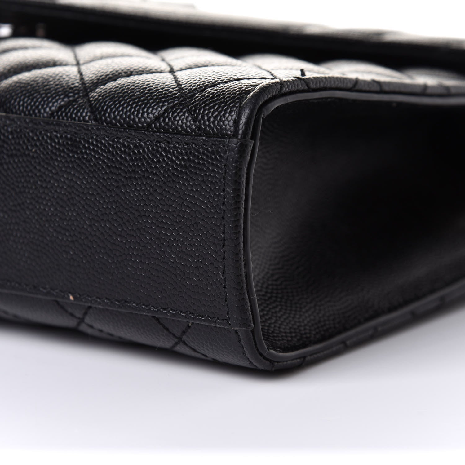 Saint Laurent Grain De Poudre Textured Mixed Matelasse Triquilt Medium Monogram Satchel Black 10 of 10