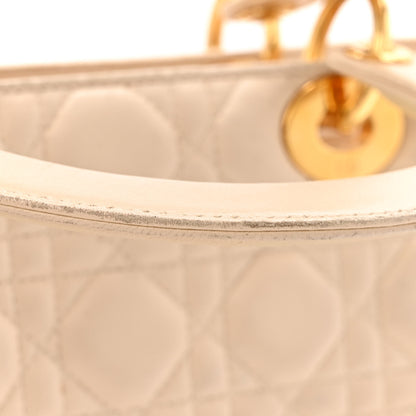 Christian Dior Lambskin Cannage Medium Lady Dior Beige 21 of 22