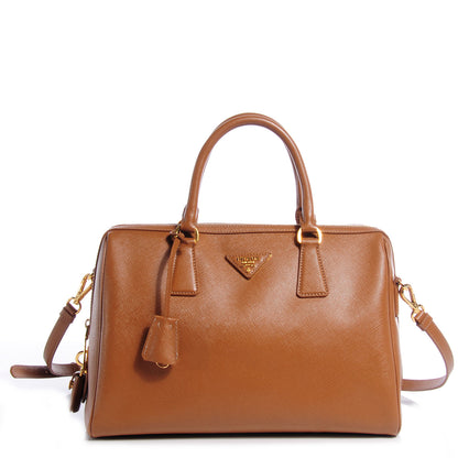 Prada Saffiano Lux Bowler Caramel 1 of 9