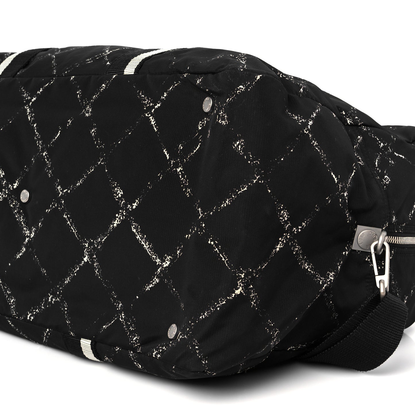 Nylon Large Travel Duffle Bag Black