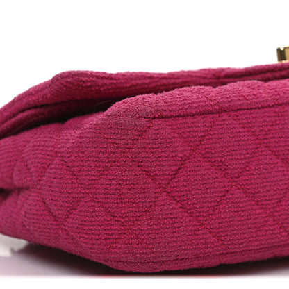 Chanel Tweed Quilted Medium Double Flap Fuchsia 9 of 14
