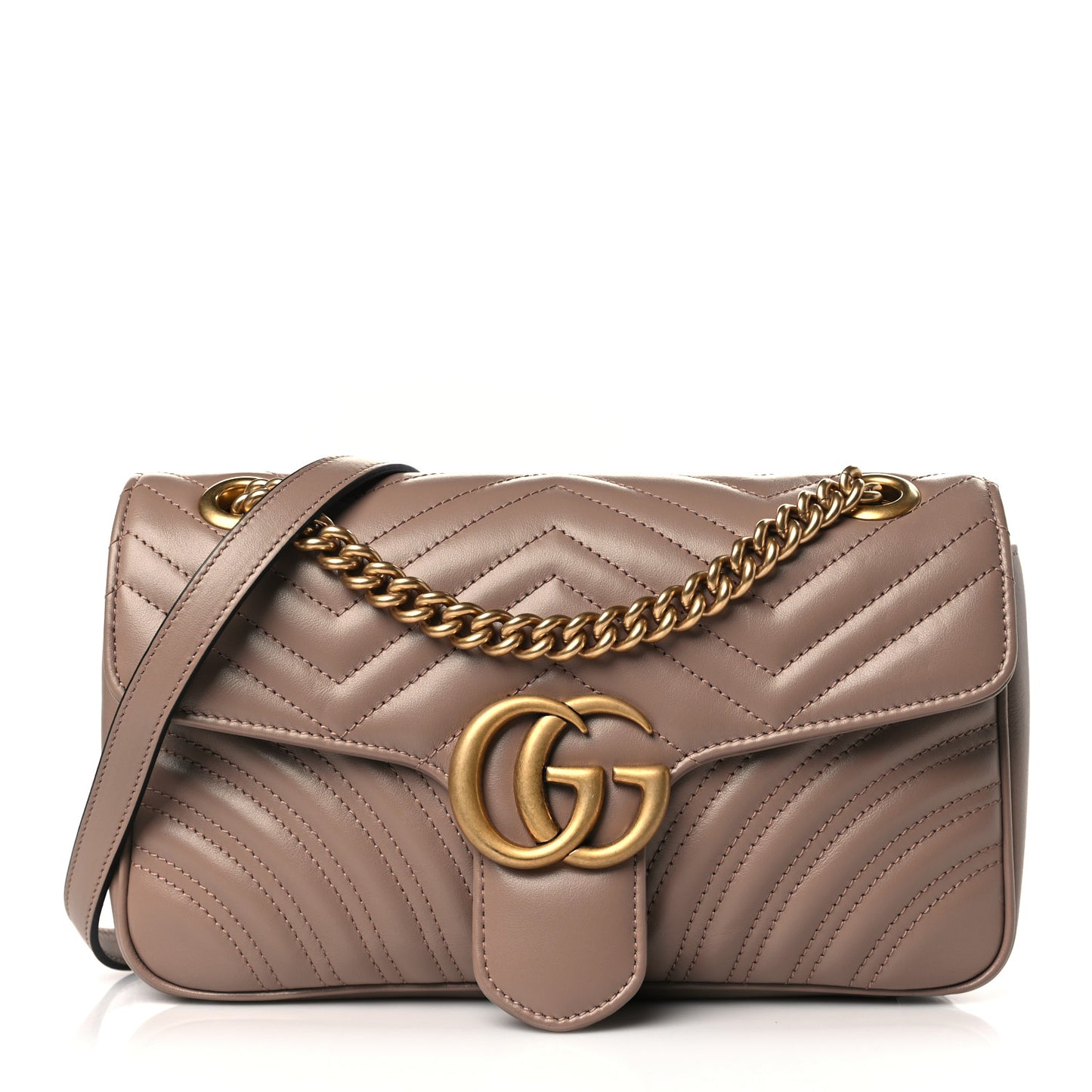 Calfskin Matelasse Small GG Marmont Shoulder Bag Porcelain Rose