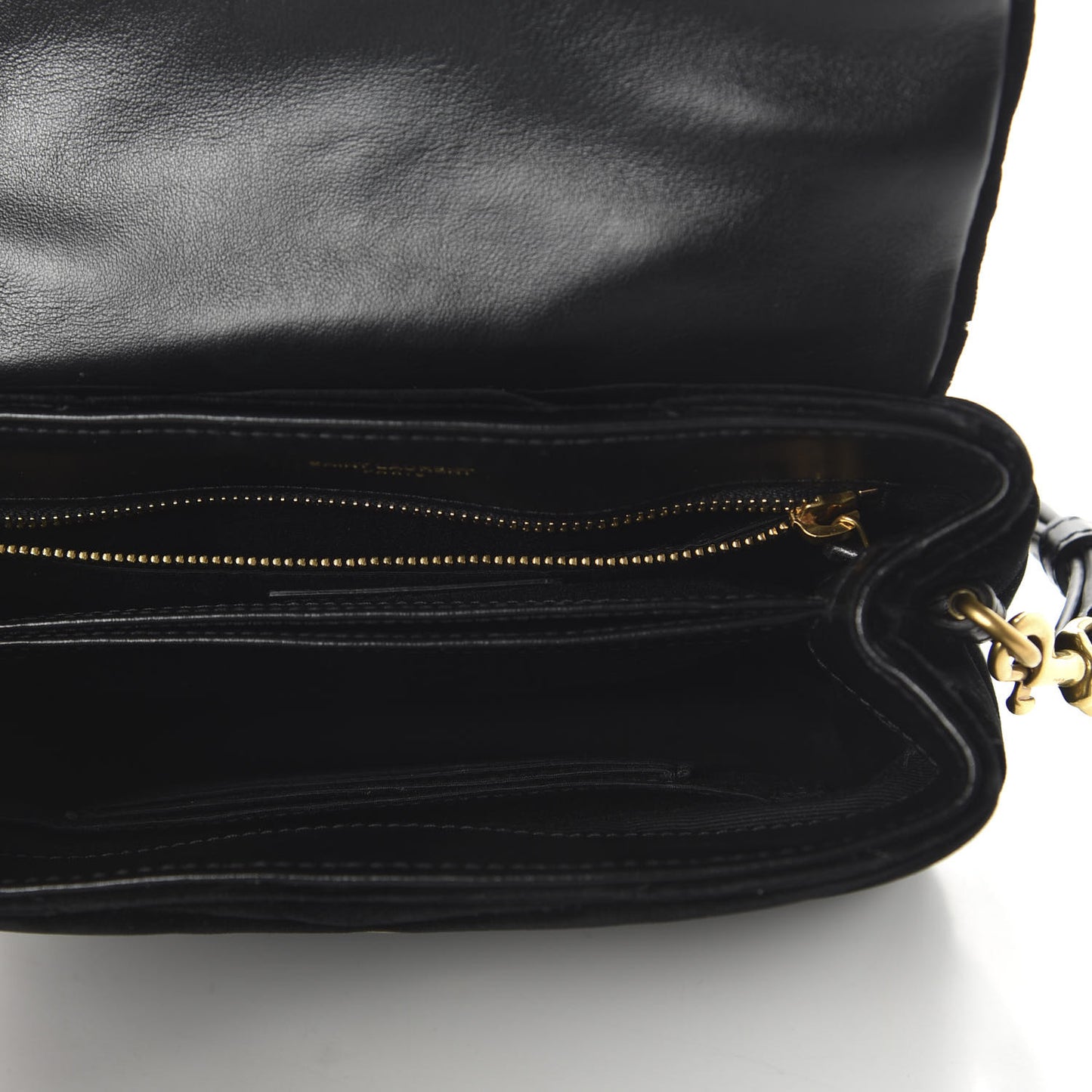 Velvet Y Quilted Monogram Toy Loulou Chain Satchel French Black