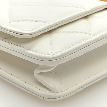 Chanel Lambskin Plexiglass Quilted Coco Love Wallet On Chain WOC White 7 of 9