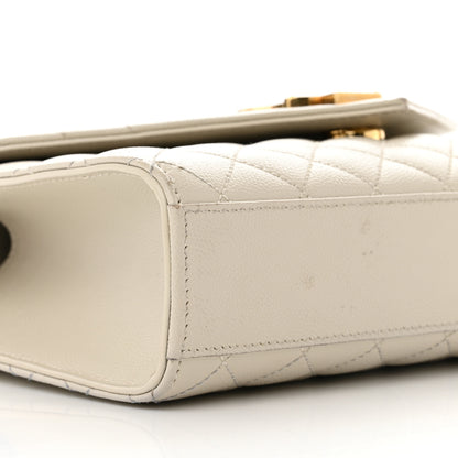 Saint Laurent Grain De Poudre Textured Mixed Matelasse Medium Triquilt Monogram Satchel Crema Soft 5 of 20