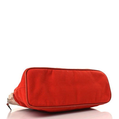 Hermes Canvas Bolide Samarcande Toiletry Case MM Terracotta 4 of 9