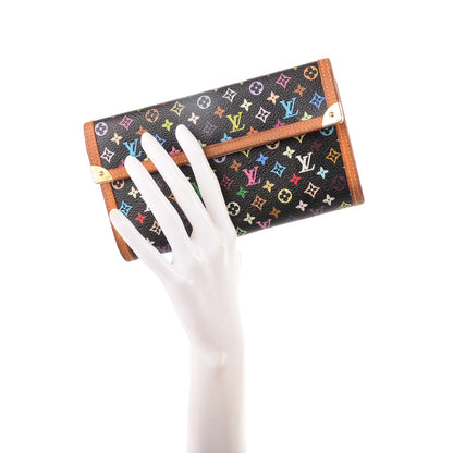 Louis Vuitton Monogram Multicolor Porte Tresor International Wallet Black 2 of 11