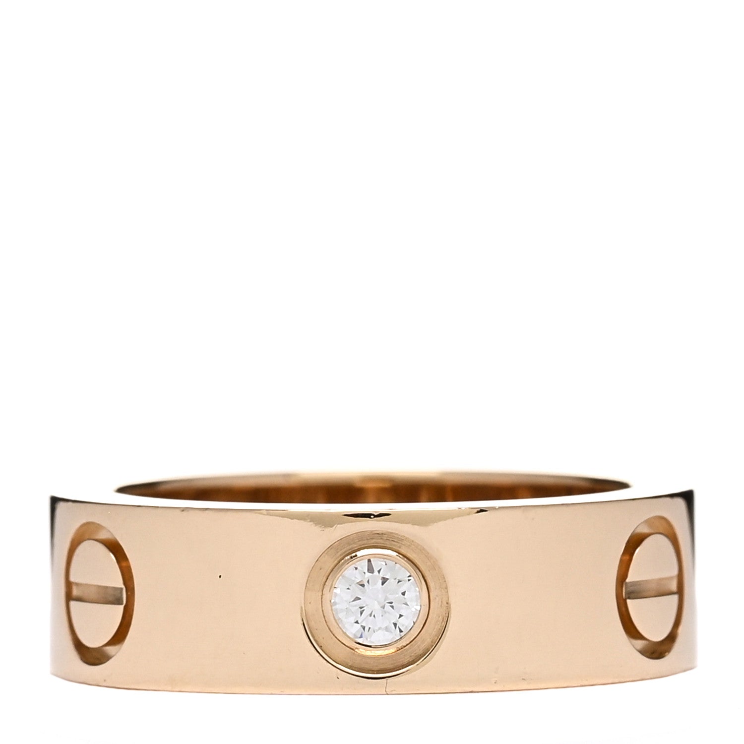 Cartier 18K Yellow Gold 3 Diamond 5.5mm LOVE Ring 48 4.5 3 of 4