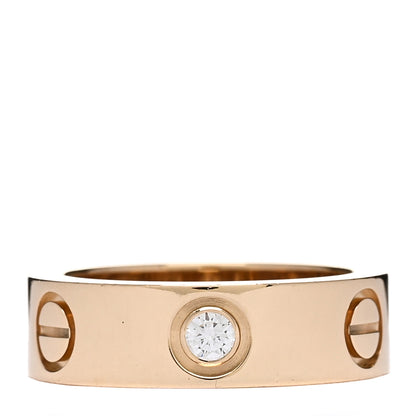 Cartier 18K Yellow Gold 3 Diamond 5.5mm LOVE Ring 48 4.5 3 of 4