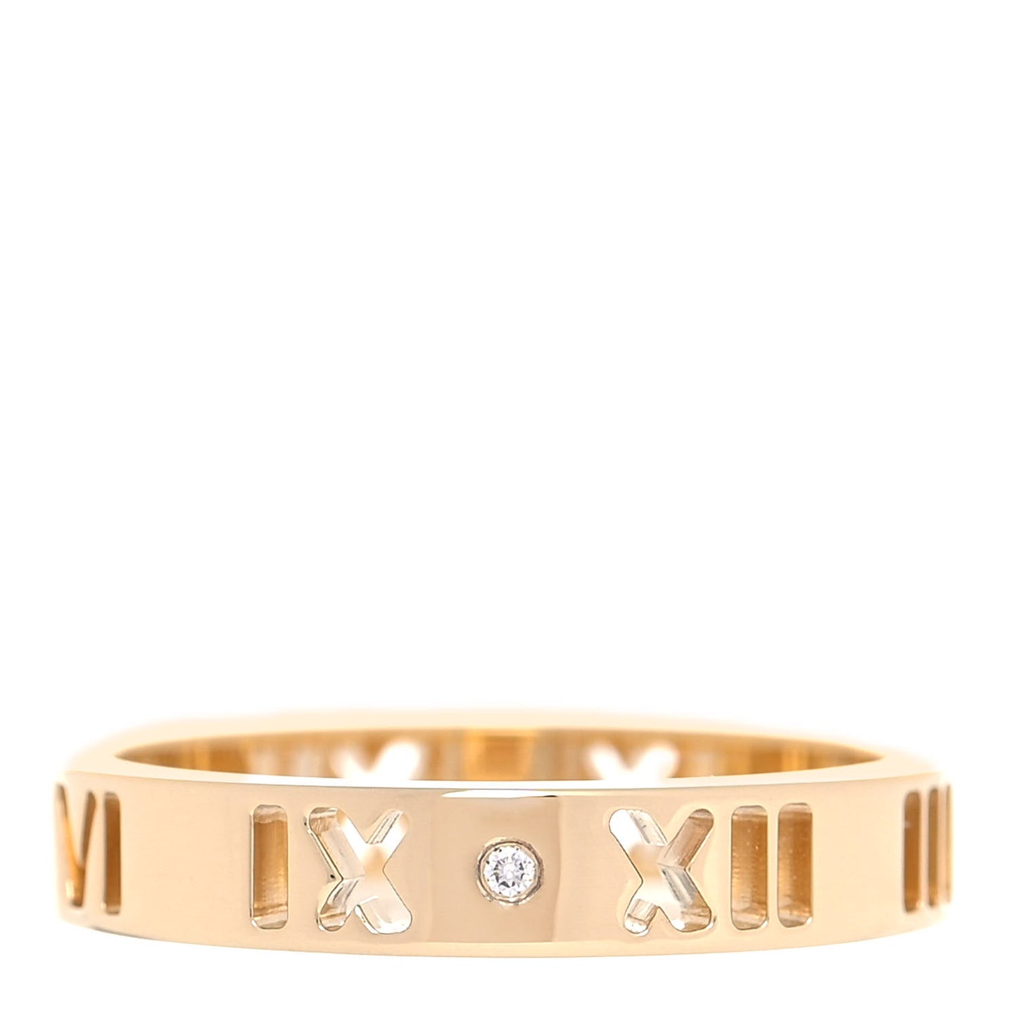 18K Yellow Gold Diamond Atlas Pierced Ring 52 6