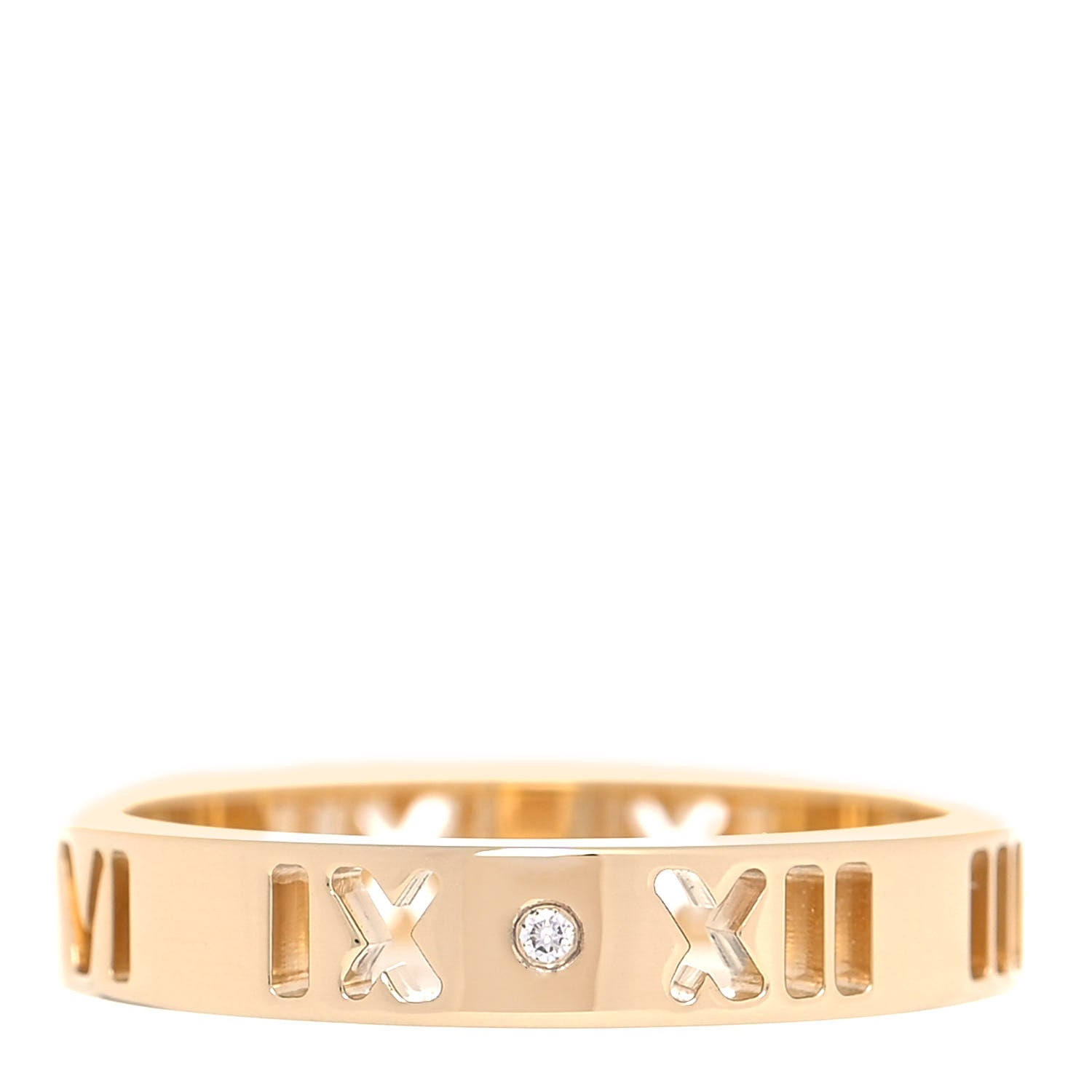 Tiffany 18K Yellow Gold Diamond Atlas Pierced Ring 52 6 1 of 5