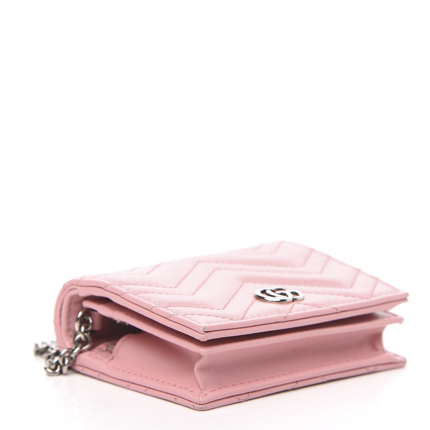 Calfskin Matelasse GG Marmont Mini Wallet On Chain Wild Rose