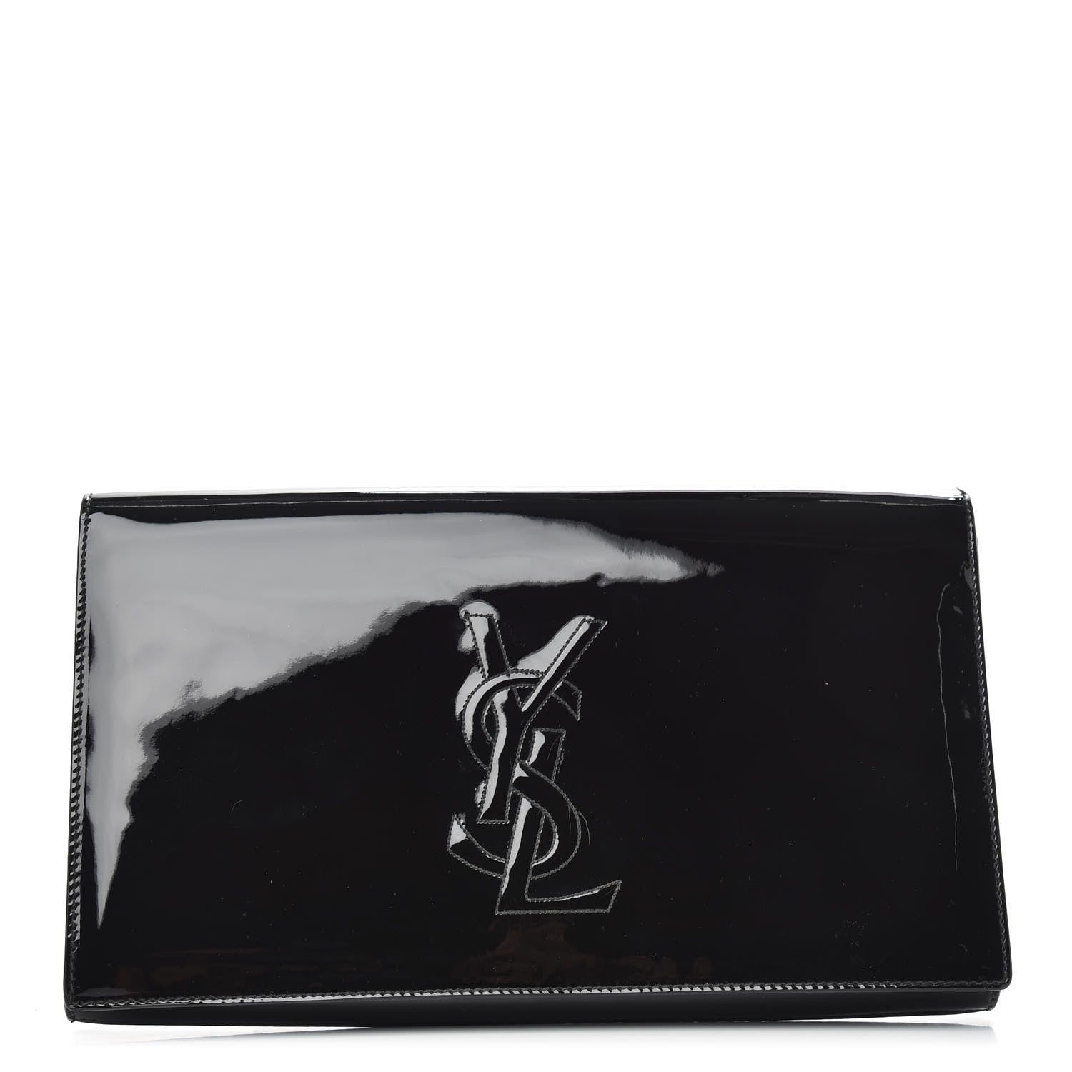 Saint Laurent Patent Monogram Large Belle De Jour Clutch Black 1 of 8