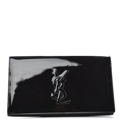 Saint Laurent Patent Monogram Large Belle De Jour Clutch Black 1 of 8