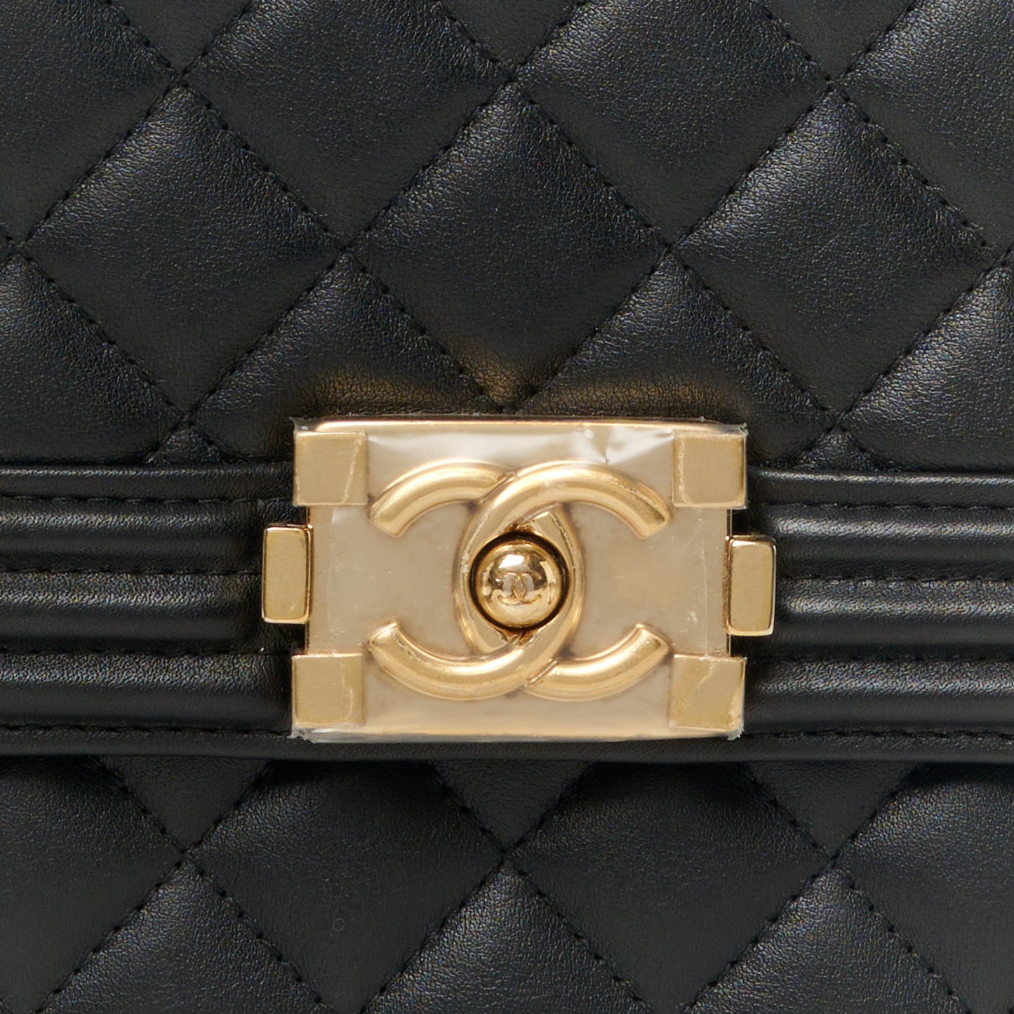 Calfskin Quilted North South Boy Flap Black