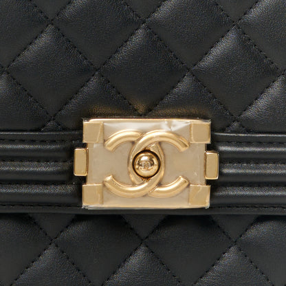 Chanel Calfskin Quilted North South Boy Flap Black 7 of 9