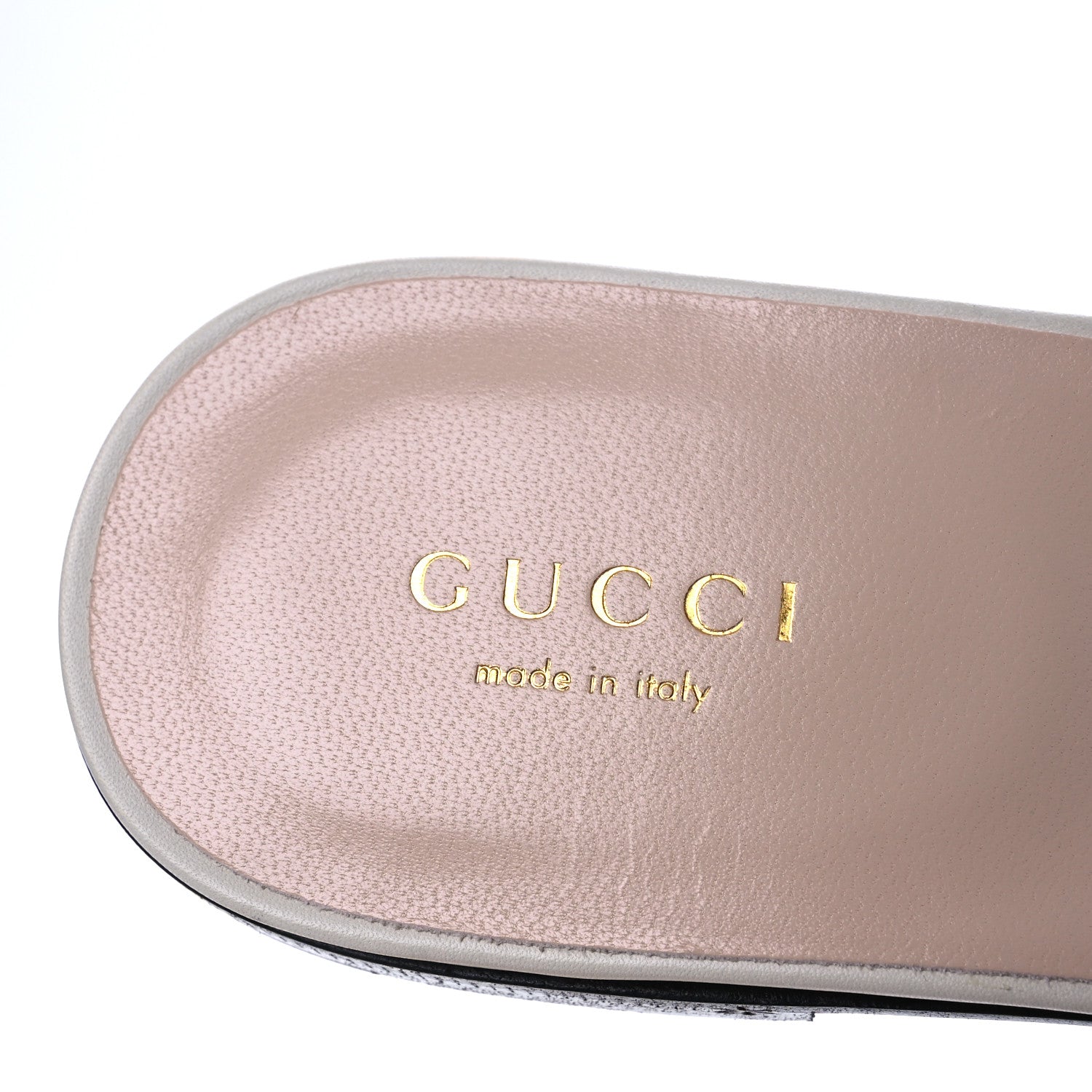 Gucci Cosmos Softy Calfskin Interlocking G Cut Out Slide Sandals 37 Mystic White 9 of 11