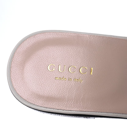 Gucci Cosmos Softy Calfskin Interlocking G Cut Out Slide Sandals 37 Mystic White 9 of 11