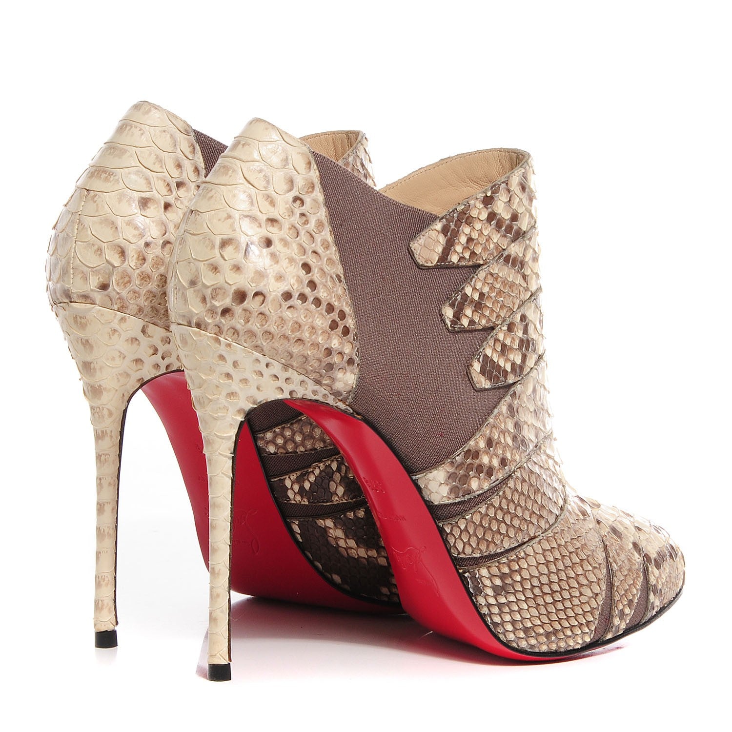 Christian Louboutin Matte Python Lina 100 Ankle Boots Roccia 39.5 4 of 6