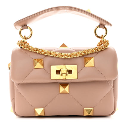 Valentino Garavani Nappa Small Roman Stud Shoulder Bag Rose Cannelle 1 of 10