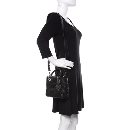 Christian Dior Lambskin Cannage Small Lucky Badges My Lady Dior Black 2 of 9