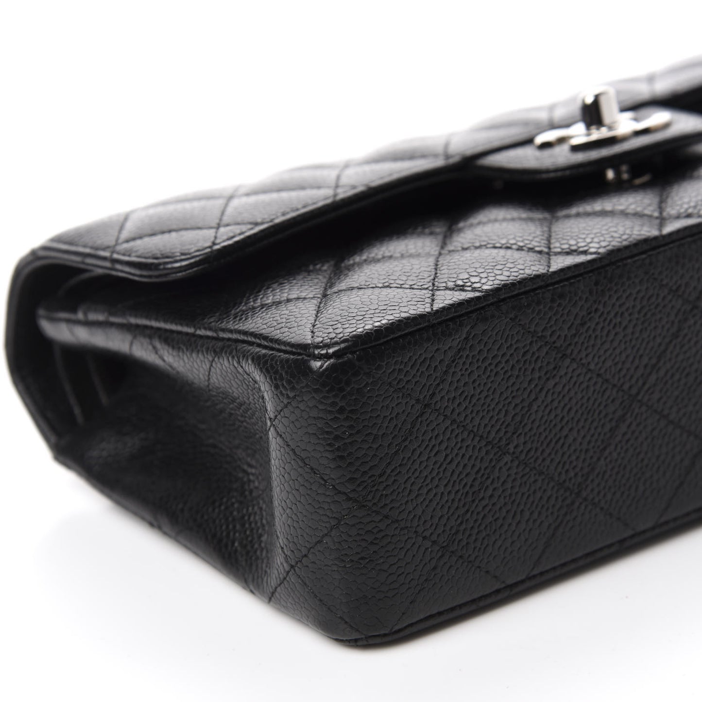 Caviar Quilted Small Double Flap Black
