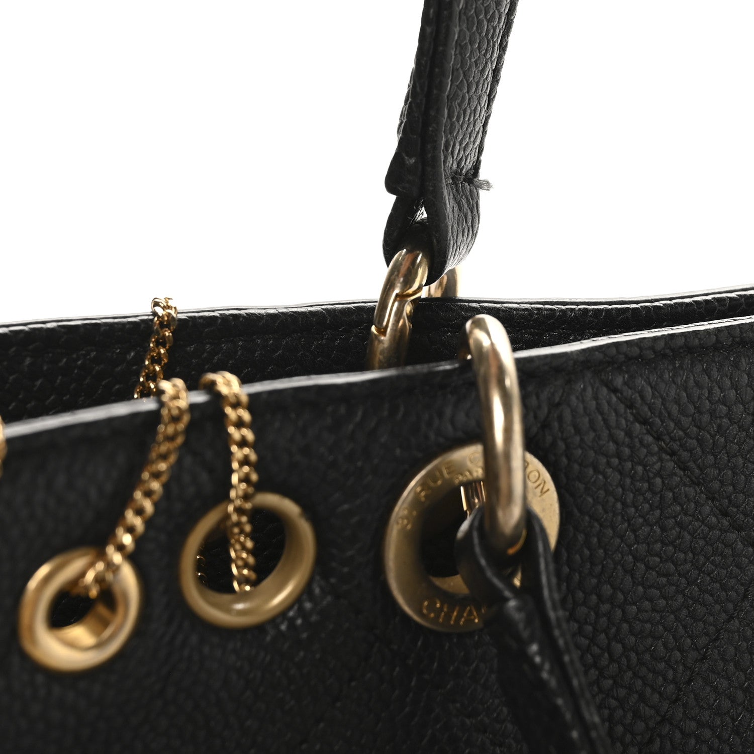 Chanel Caviar Quilted Grommet Embellished Piercing Chic Tote Bag Black 11 of 11