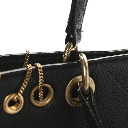 Chanel Caviar Quilted Grommet Embellished Piercing Chic Tote Bag Black 11 of 11