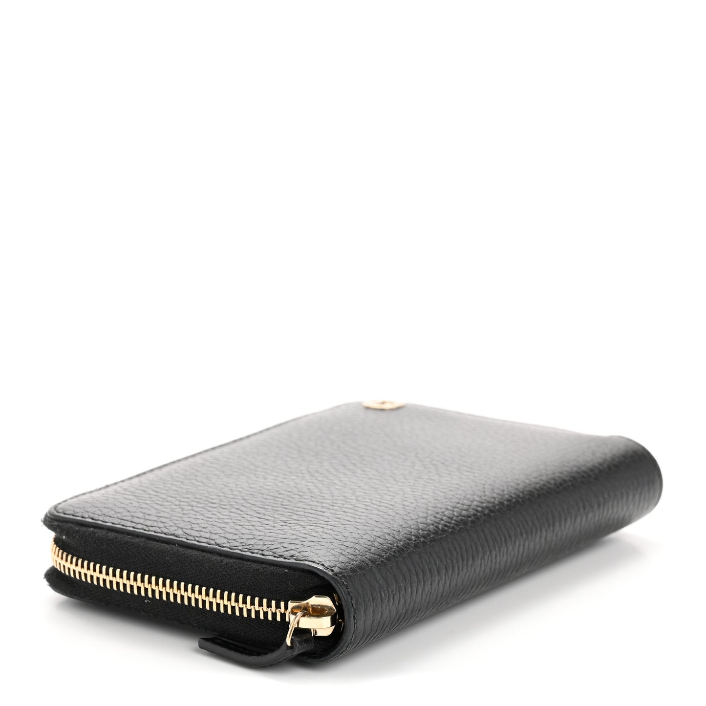 Dollar Calfskin Medium GG Zip Around Wallet Black