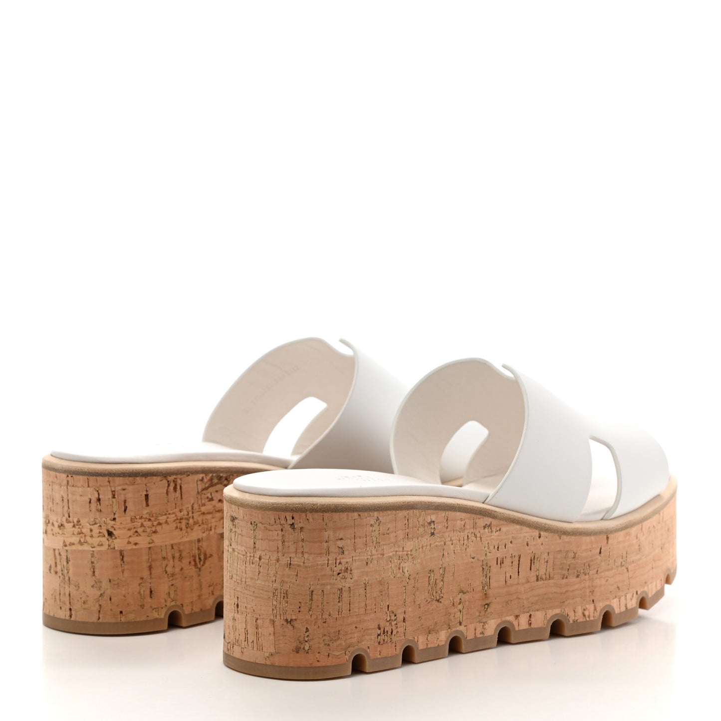 Calfskin Cork Eze 30 Sandals 38 White