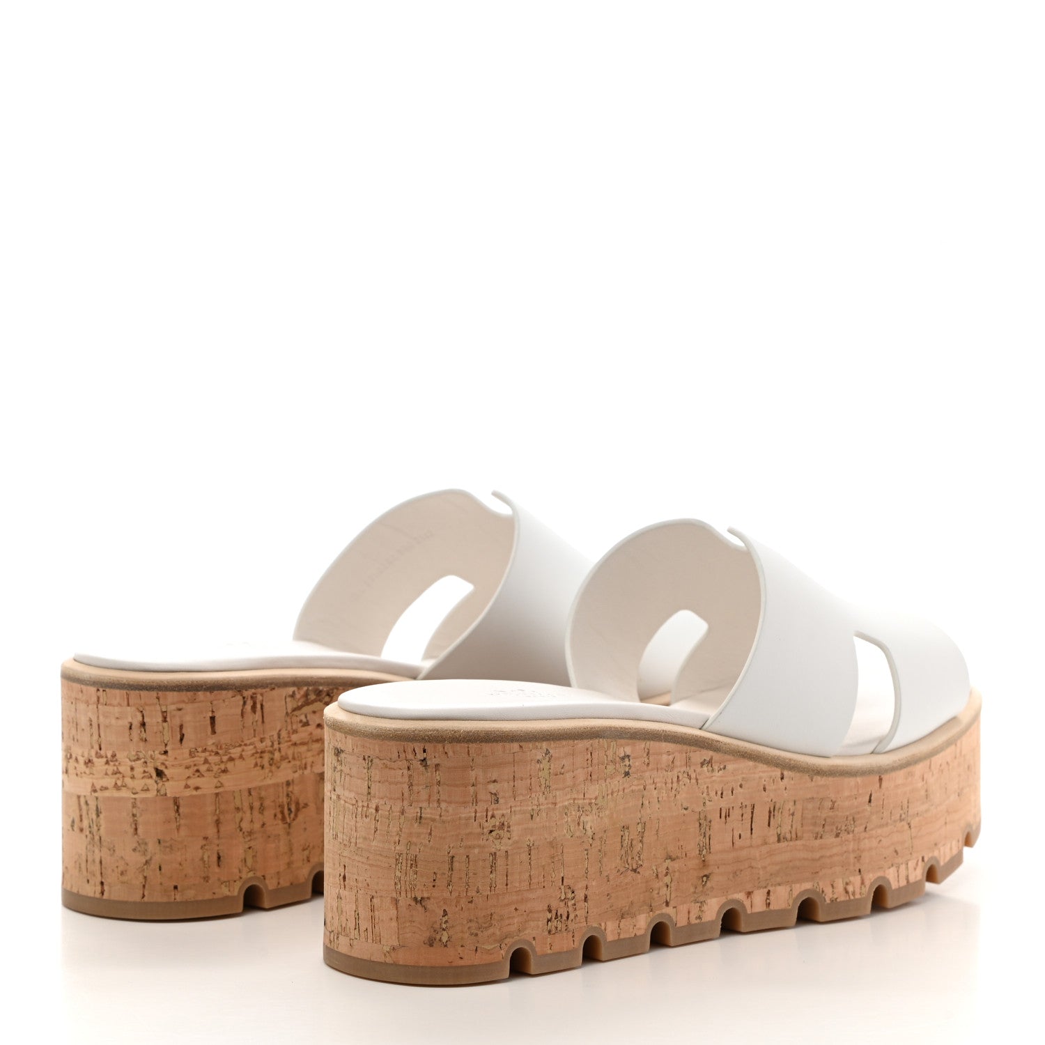 Hermes Calfskin Cork Eze 30 Sandals 38 White 4 of 9