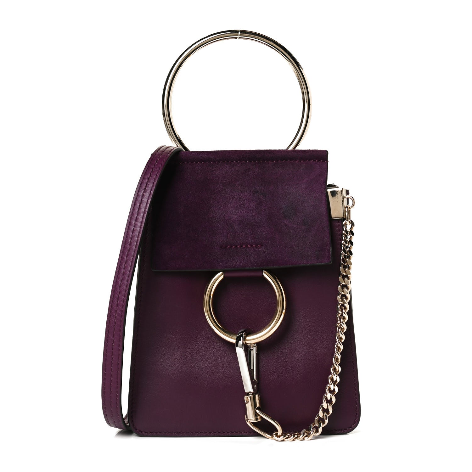 Chloe Suede Calfskin Mini Faye Bracelet Bag Nightfall Purple 1 of 13