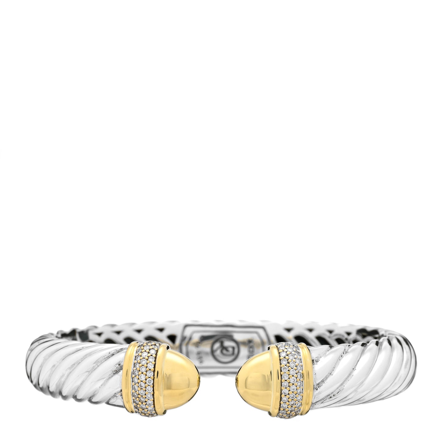 Sterling Silver 18K Yellow Gold Diamond 10mm Waverly Bracelet